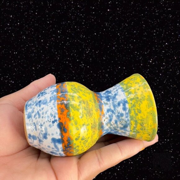 Italian Art Pottery Bud Vase Multicolor Ceramic Pottery Vase Speckled Glaze 4"T - Picture 7 of 11